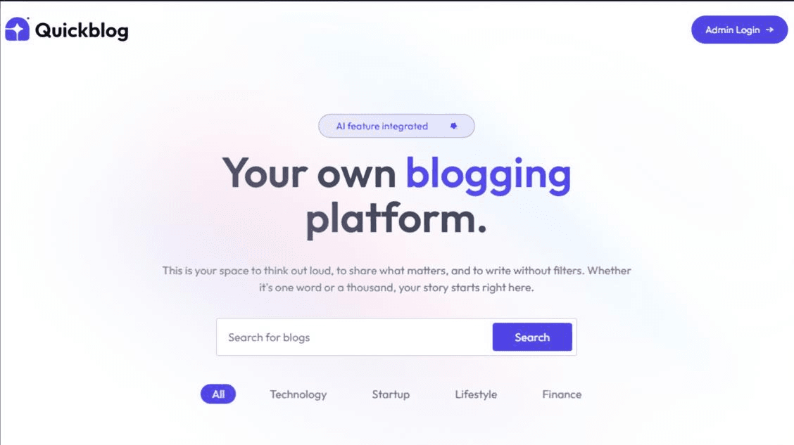 AI Blog App screenshot